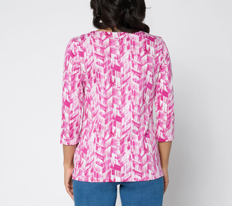Belle by Kim Gravel Slub Knit Petal Poem 3/4 Sleeve Top — View 6