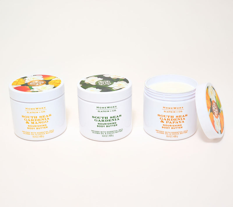 HomeWorx by Slatkin + Co. 3pc South Seas Gardenia 14.4oz Body Butter — Main view