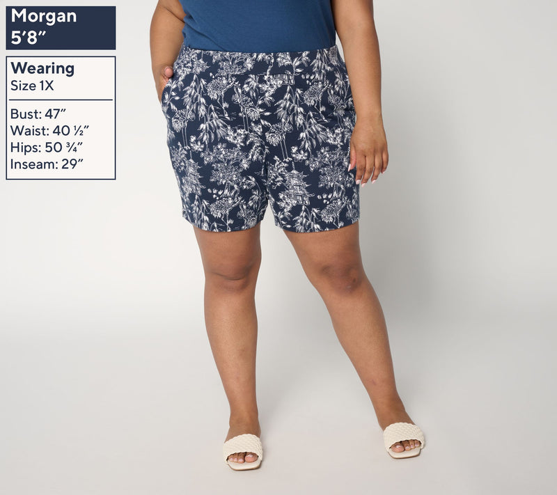 Belle by Kim Gravel Perfect Pique Summer Toile 7" Short — View 2