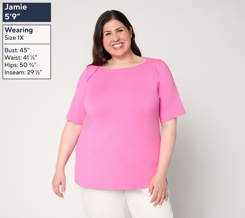 Belle by Kim Gravel Primabelle Knit Elbow Sleeve Top — View 2