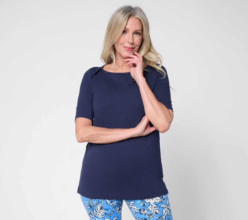 Belle by Kim Gravel Primabelle Knit Elbow Sleeve Top — View 13