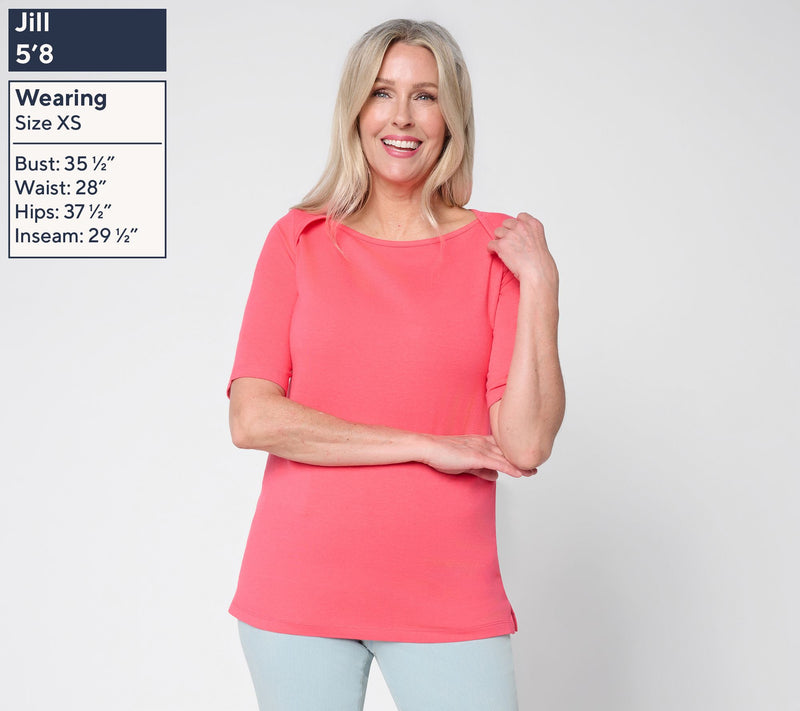 Belle by Kim Gravel Primabelle Knit Elbow Sleeve Top — View 3
