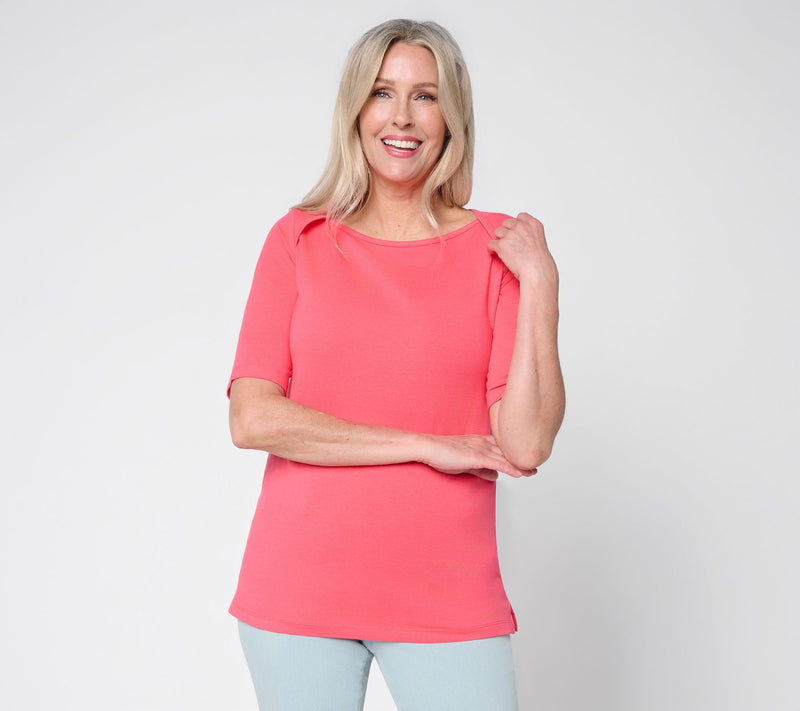 Belle by Kim Gravel Primabelle Knit Elbow Sleeve Top — View 15