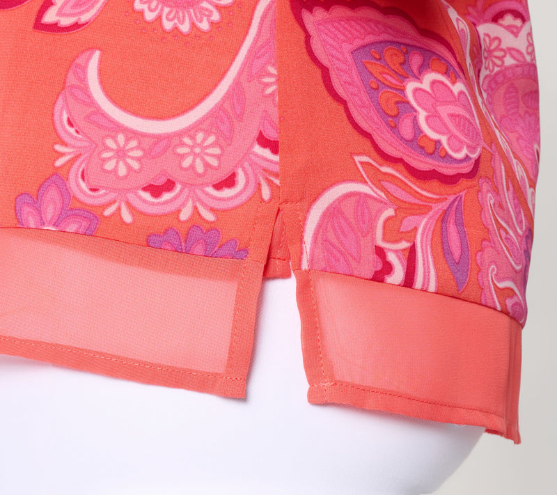 Belle by Kim Gravel Mediterranean Mosaic Drama Sleeve Blouse — View 5