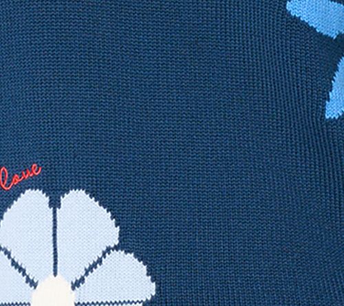 Peace Love World Garden Party Motif Cotton V-Neck Sweater — View 13