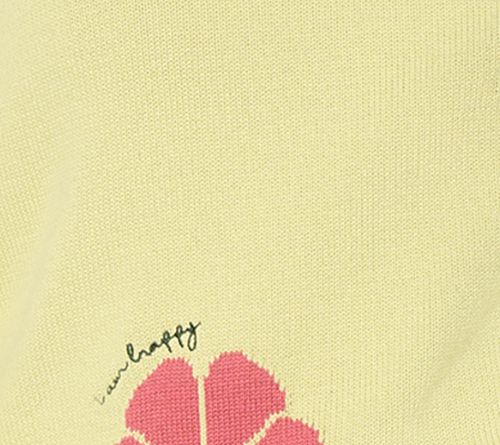 Peace Love World Garden Party Motif Cotton V-Neck Sweater — View 15