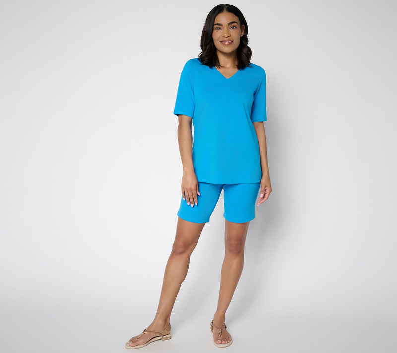 Belle by Kim Gravel Petite Ponte 5 Pocket 8" Short — View 13