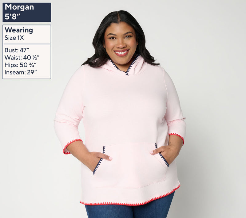 Liberty Belles by Kim Gravel French Terry Americana Trim Kanga Hoodie — View 2