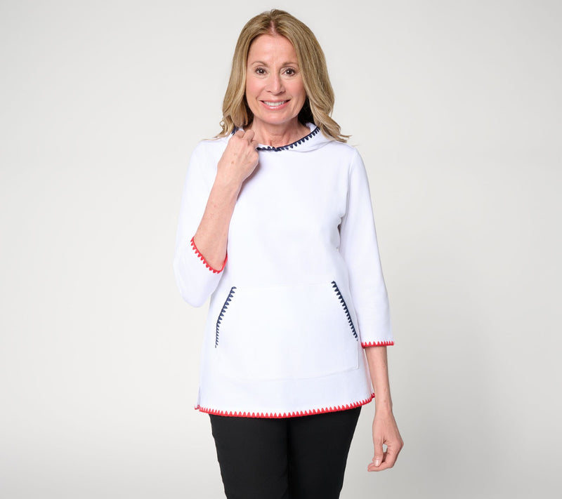 Liberty Belles by Kim Gravel French Terry Americana Trim Kanga Hoodie — View 11