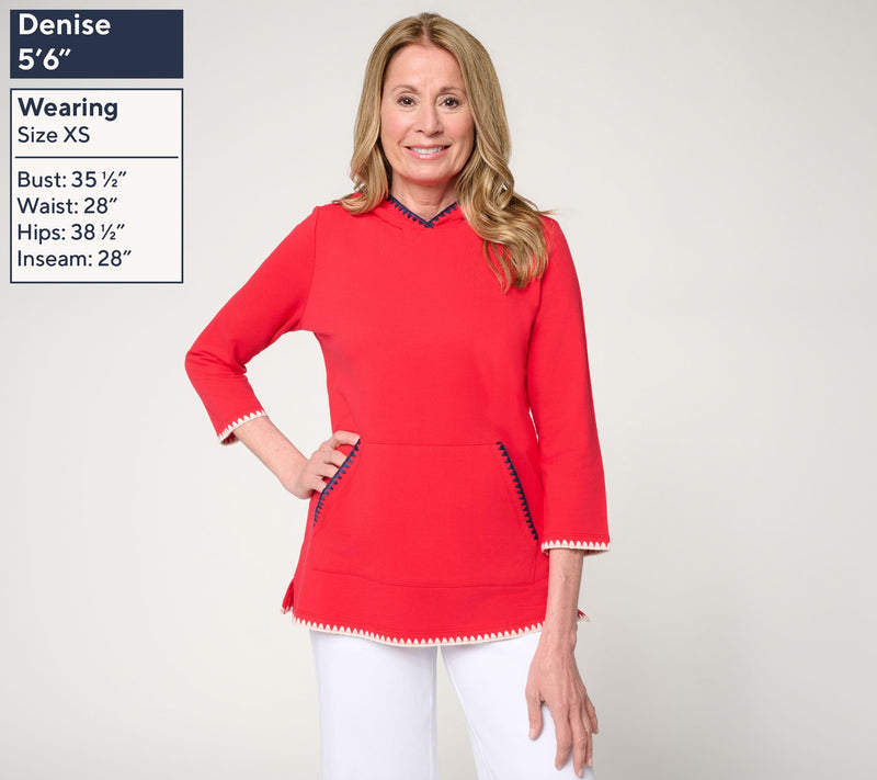 Liberty Belles by Kim Gravel French Terry Americana Trim Kanga Hoodie — View 3