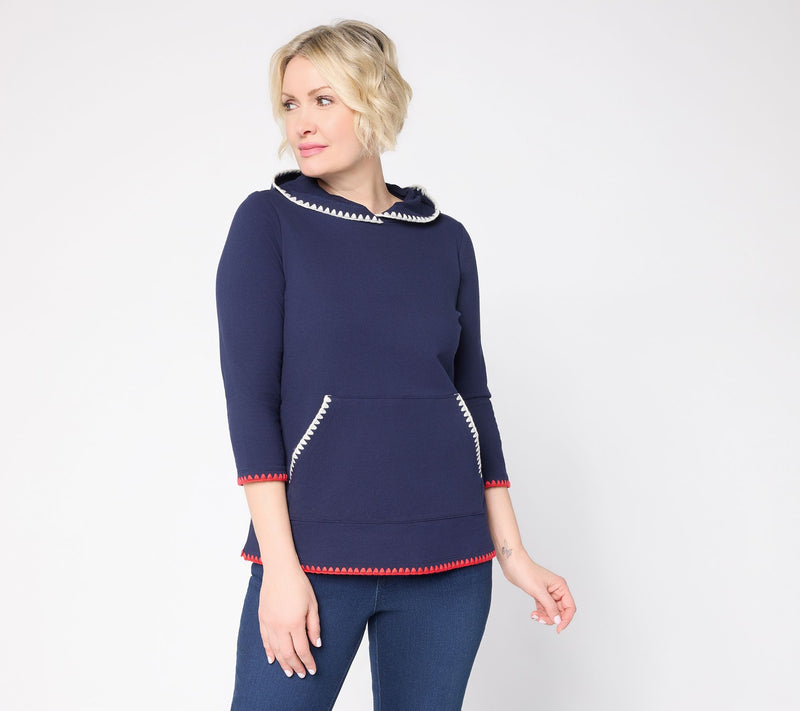 Liberty Belles by Kim Gravel French Terry Americana Trim Kanga Hoodie — View 12
