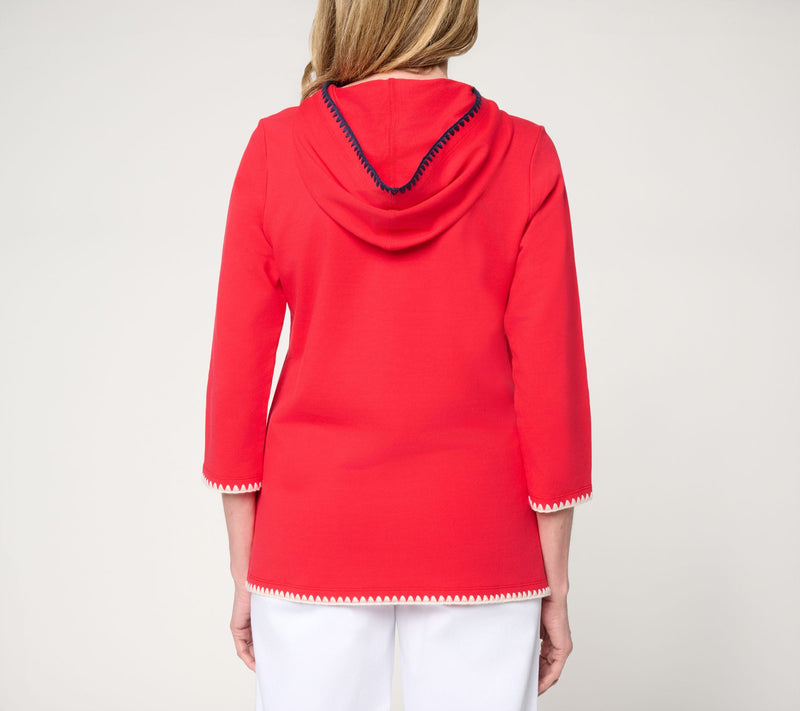 Liberty Belles by Kim Gravel French Terry Americana Trim Kanga Hoodie — View 4