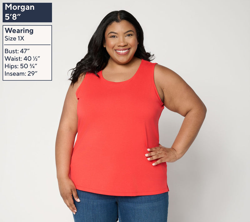 Denim & Co. Essentials So Soft Jersey Scoop Neck Tank Top — View 10