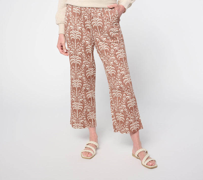 Belle Beach by Kim Gravel Petite Cabana Knit Palm Cropped Pant — View 5