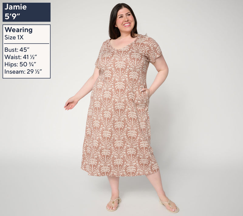 Belle Beach by Kim Gravel Petite Slub Knit Palm Maxi Dress — View 2
