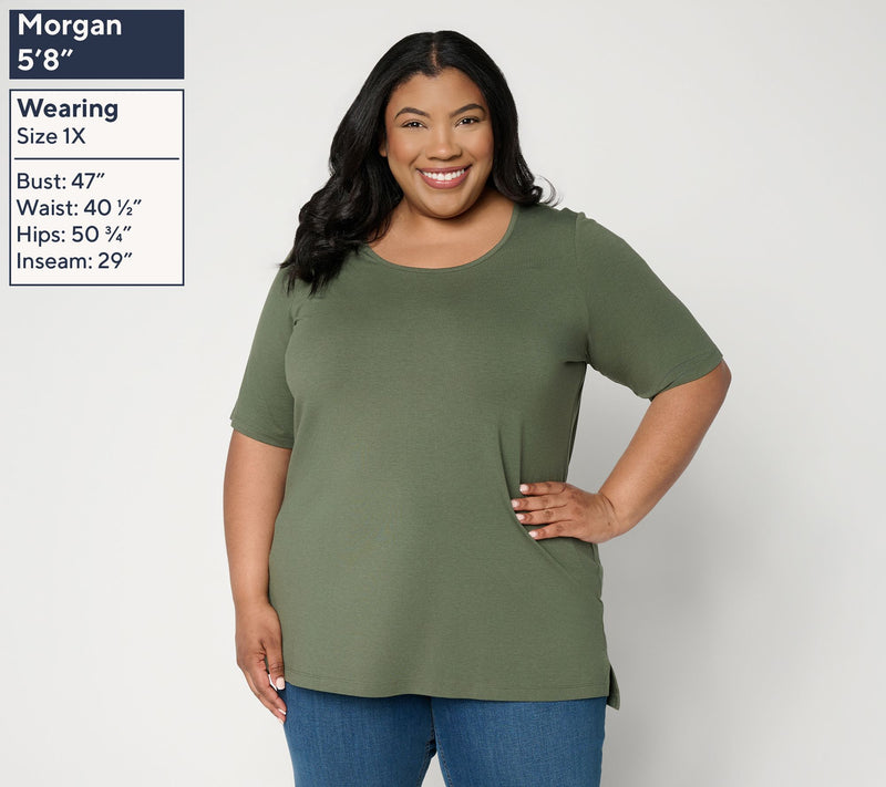 Denim & Co. Essentials Regular So Soft Jersey 2-Pack Tunics — View 2