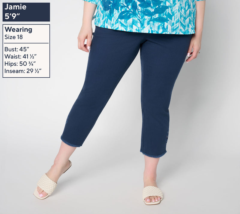 Belle by Kim Gravel Petite TripleLuxe Twill Seashell Cropped Jean — View 4
