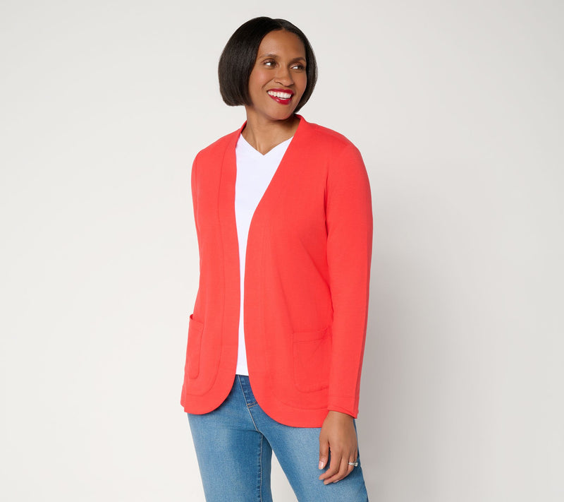 Denim & Co. Essentials So Soft Jersey Open Front Cardigan — Main view