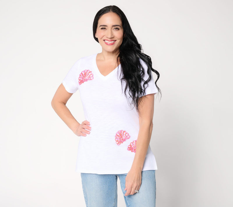 Belle Beach by Kim Gravel Shell Chic Embroidered Top — View 3