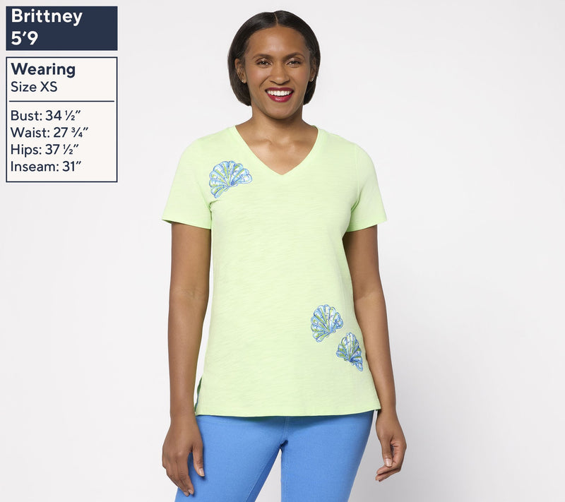 Belle Beach by Kim Gravel Shell Chic Embroidered Top — View 5