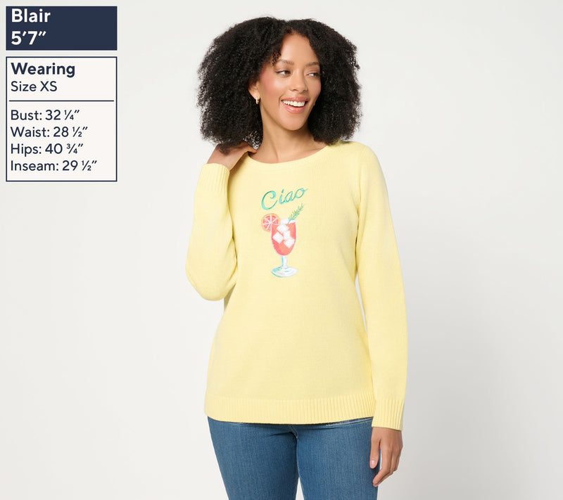 Belle Beach by Kim Gravel Ciao Bella Cheers to Summer Sweater — View 3