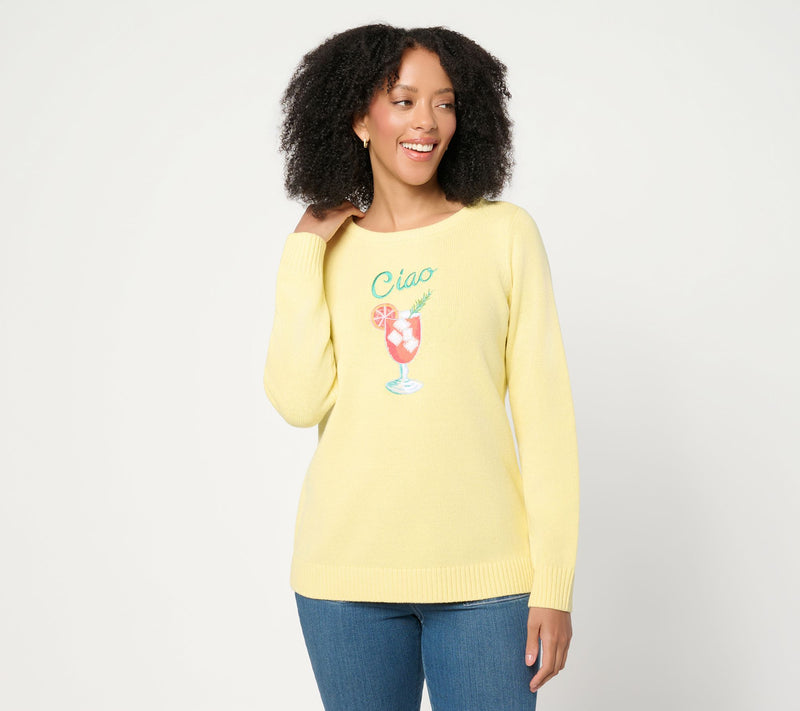 Belle Beach by Kim Gravel Ciao Bella Cheers to Summer Sweater — Main view