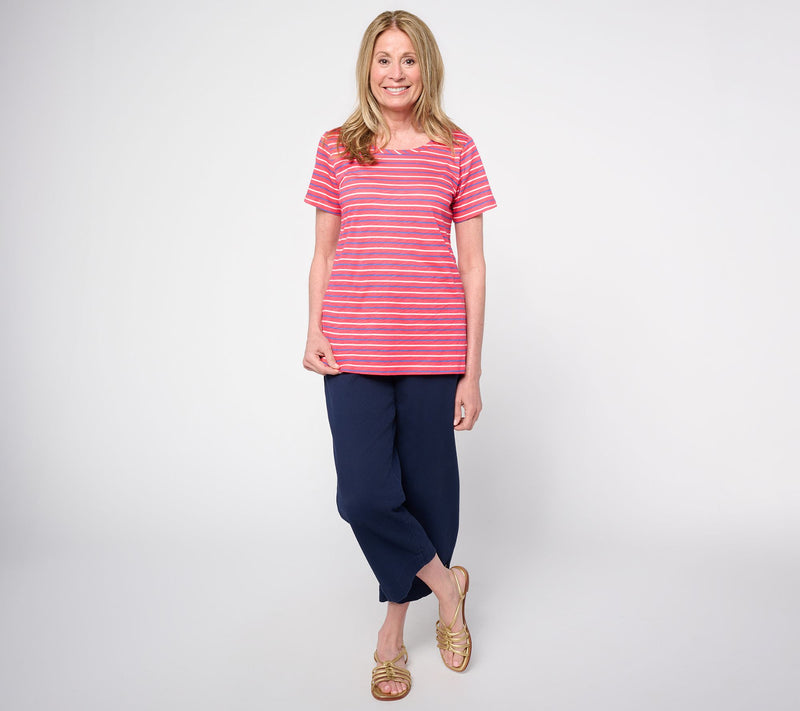 Liberty Belles by Kim Gravel Slub Knit Nauticana Short Sleeve Tee — View 4