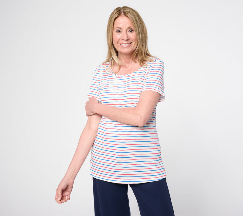 Liberty Belles by Kim Gravel Slub Knit Nauticana Short Sleeve Tee — View 10