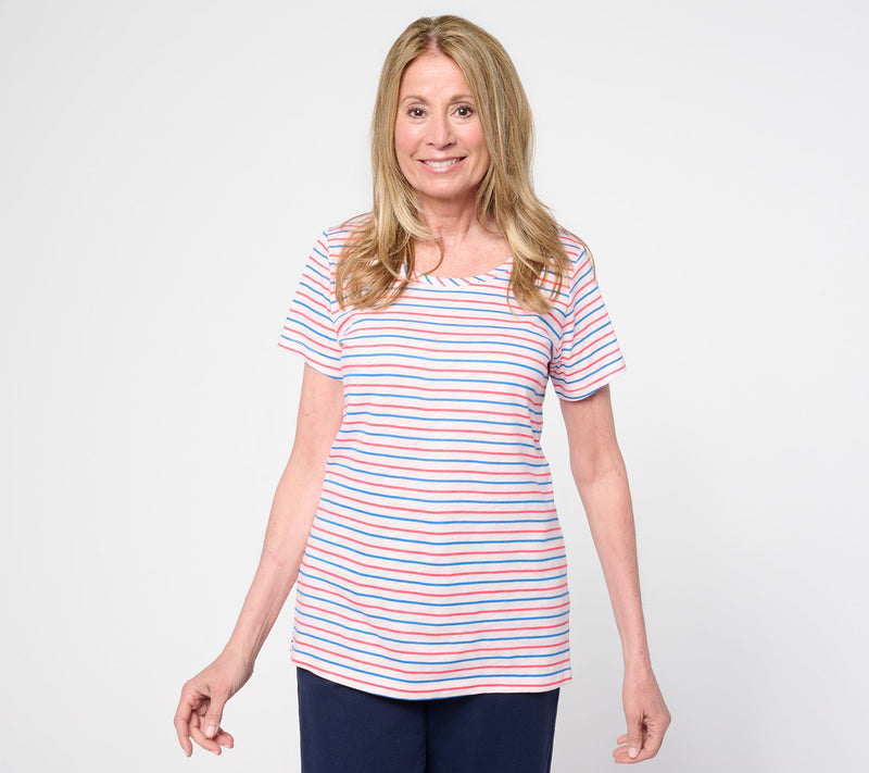 Liberty Belles by Kim Gravel Slub Knit Nauticana Short Sleeve Tee — View 11