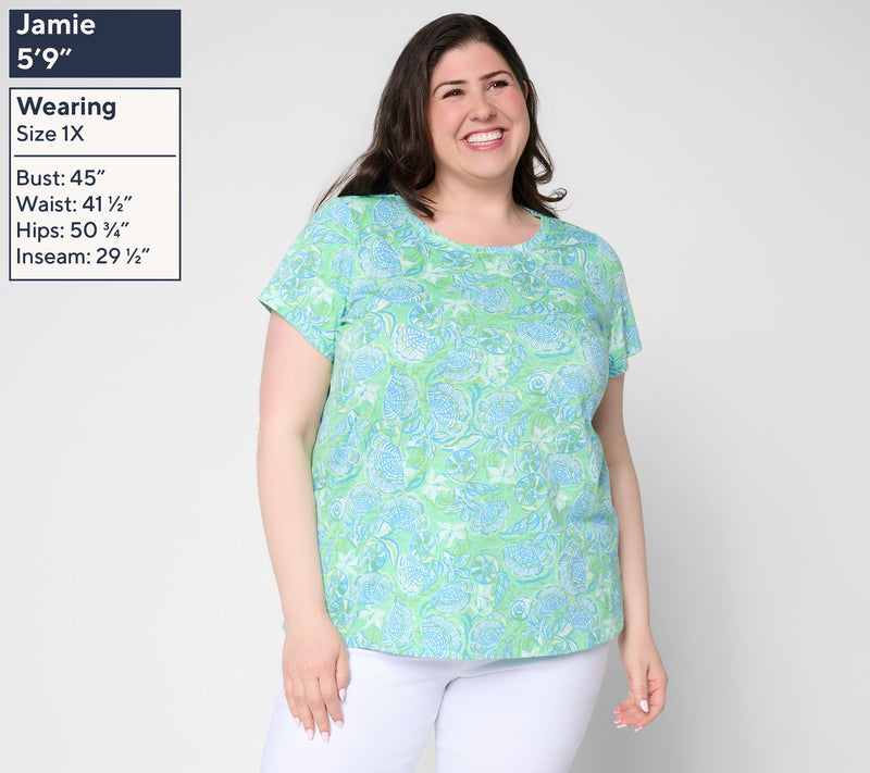 Belle Beach by Kim Gravel Slub Knit Coastal Canvas Top — View 4