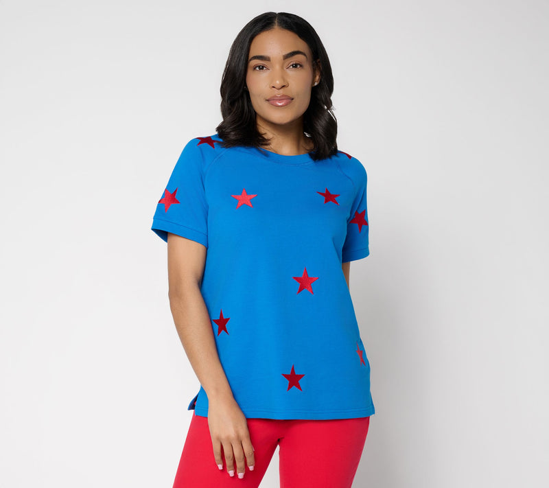 Liberty Belles by Kim Gravel French Terry Star Power Short Sleeve — Main view