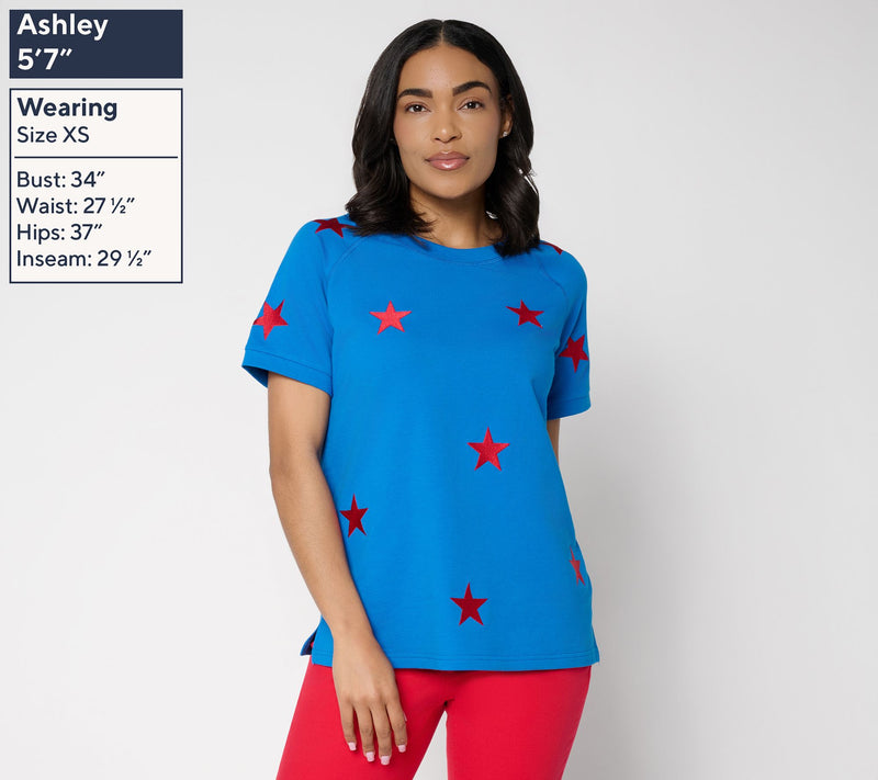 Liberty Belles by Kim Gravel French Terry Star Power Short Sleeve — View 3