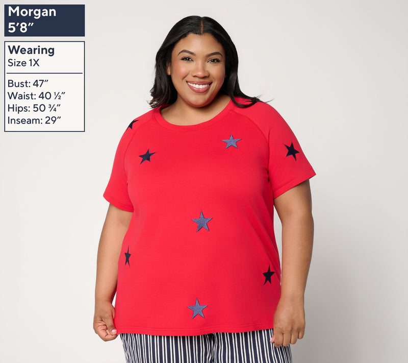 Liberty Belles by Kim Gravel French Terry Star Power Short Sleeve — View 2