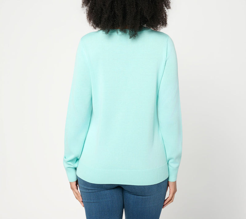 Belle Beach by Kim Gravel Boardwalk Prep Sequin Trim Sweater — View 4