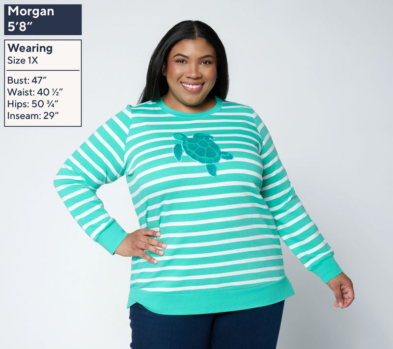 Belle Beach by Kim Gravel Harbor Club Seaside Stripe Top — View 2
