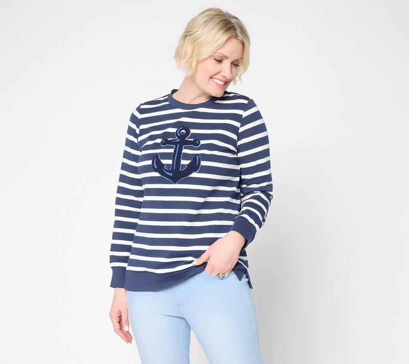 Belle Beach by Kim Gravel Harbor Club Seaside Stripe Top — View 10