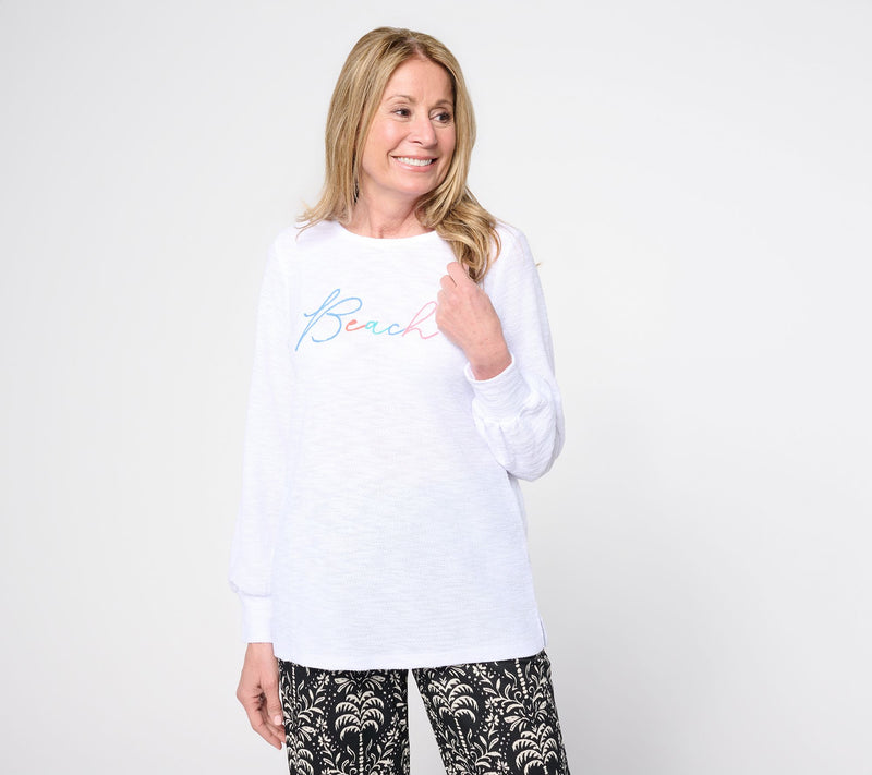 Belle Beach by Kim Gravel Sweatshirt Slub Coastal Crush Top — View 14