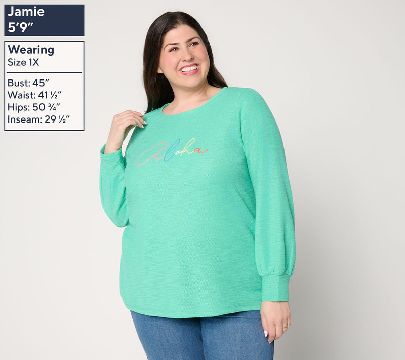Belle Beach by Kim Gravel Sweatshirt Slub Coastal Crush Top — View 4
