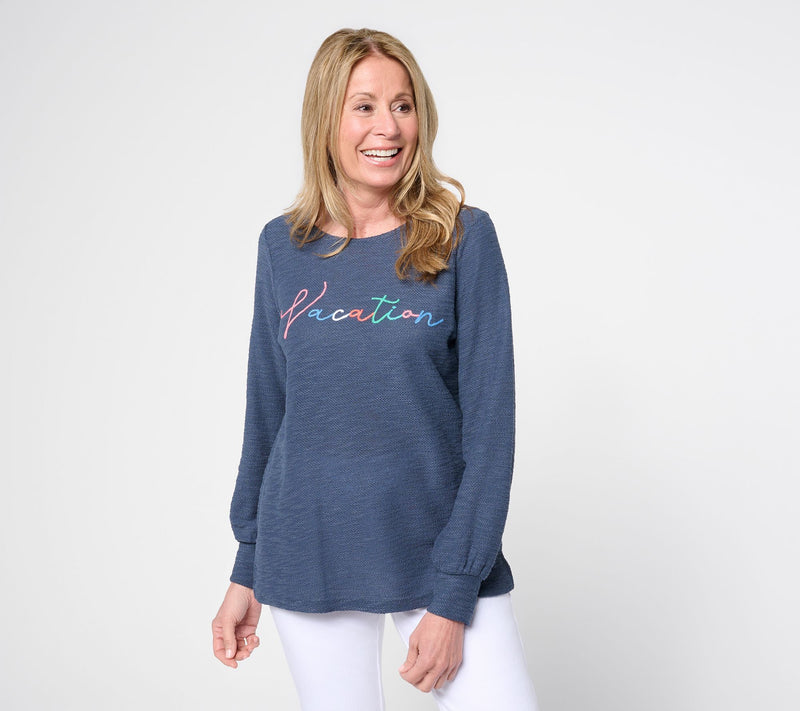 Belle Beach by Kim Gravel Sweatshirt Slub Coastal Crush Top — View 18