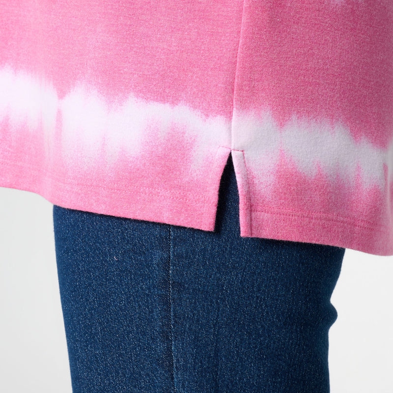 Denim & Co. Regular Soft Blend Tie Dye Stripe Printed Top — View 18