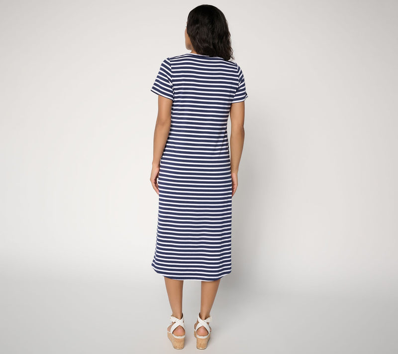 Liberty Belles by Kim Gravel Regular TripleLuxe Knit Stripe Dress — View 3