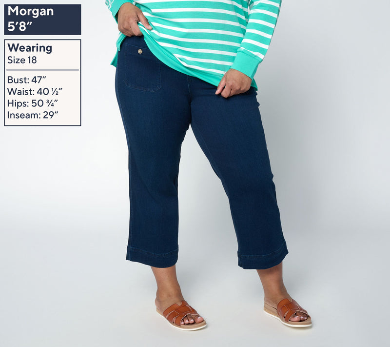 Belle by Kim Gravel Regular TripleLuxe Denim Patch Pocket Jean — View 2