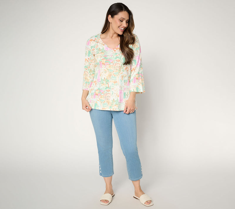 Belle by Kim Gravel Packabelle Slay the Vacay 3/4 Sleeve Top — View 5