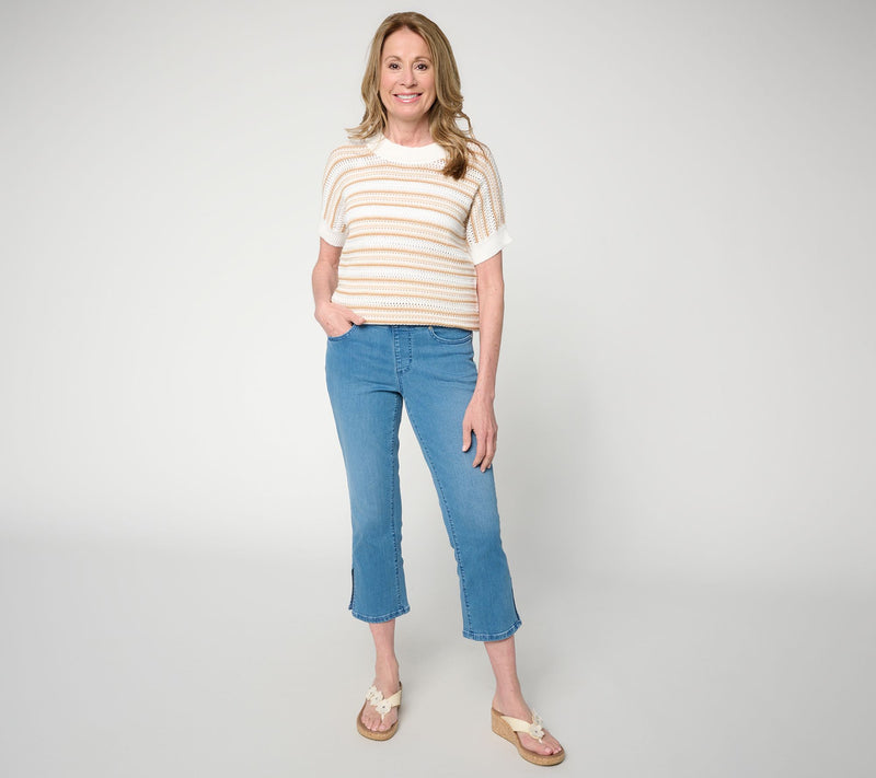 Belle by Kim Gravel Regular TripleLuxe Denim Vented Crop Jean — View 5