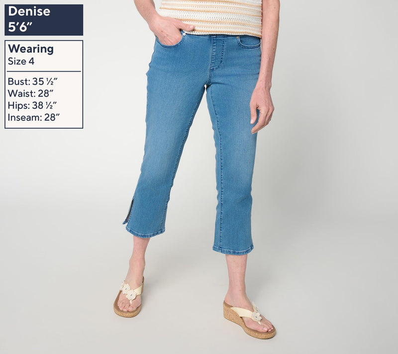Belle by Kim Gravel Petite TripleLuxe Denim Vented Crop Jean — View 9