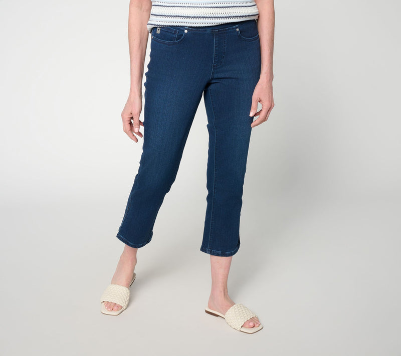 Belle by Kim Gravel Petite TripleLuxe Denim Vented Crop Jean — View 3