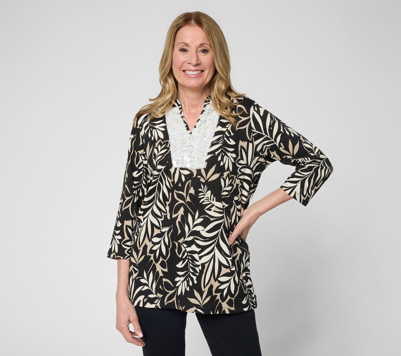 Belle by Kim Gravel Regular Packabelle Slay the Vacay Split V Tunic — View 15
