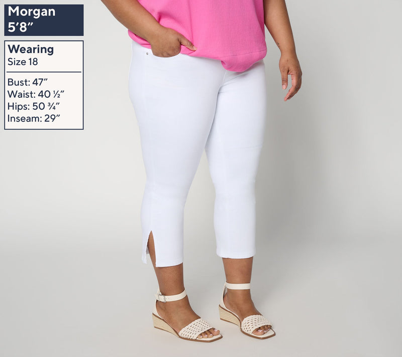 Belle by Kim Gravel Petite TripleLuxe Twill Vented Crop Jean — View 4