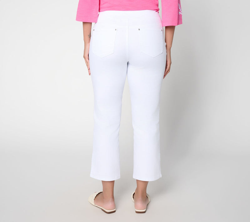 Belle by Kim Gravel Petite TripleLuxe Twill Vented Crop Jean — View 6