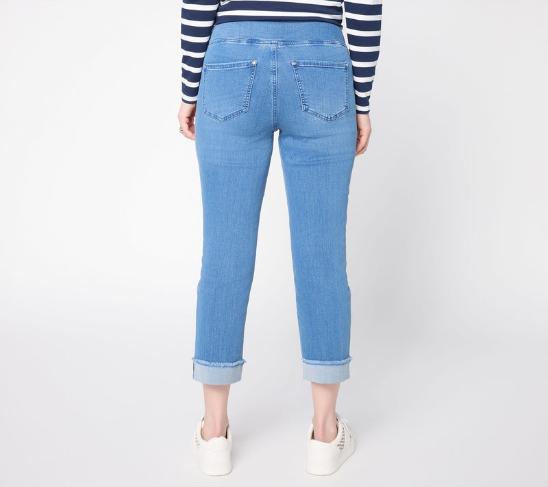 Belle by Kim Gravel Regular TripleLuxe Denim Cuffed Crop Jean — View 4